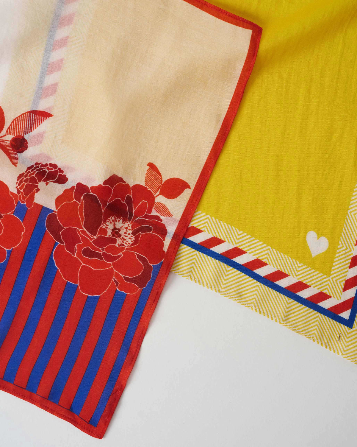 Bloom Pocket Square - Yellow & Red