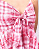 Long Strappy Dress - Watermelon & White Checks