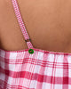 Long Strappy Dress - Watermelon & White Checks