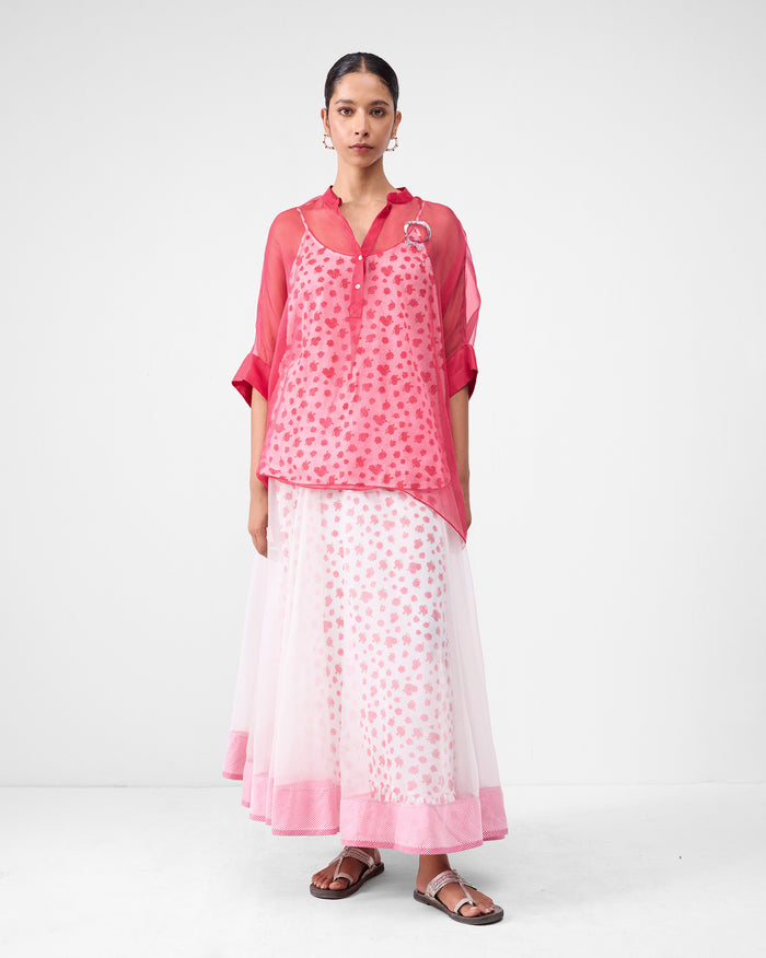 Pushkar Skirt - Ivory & Watermelon