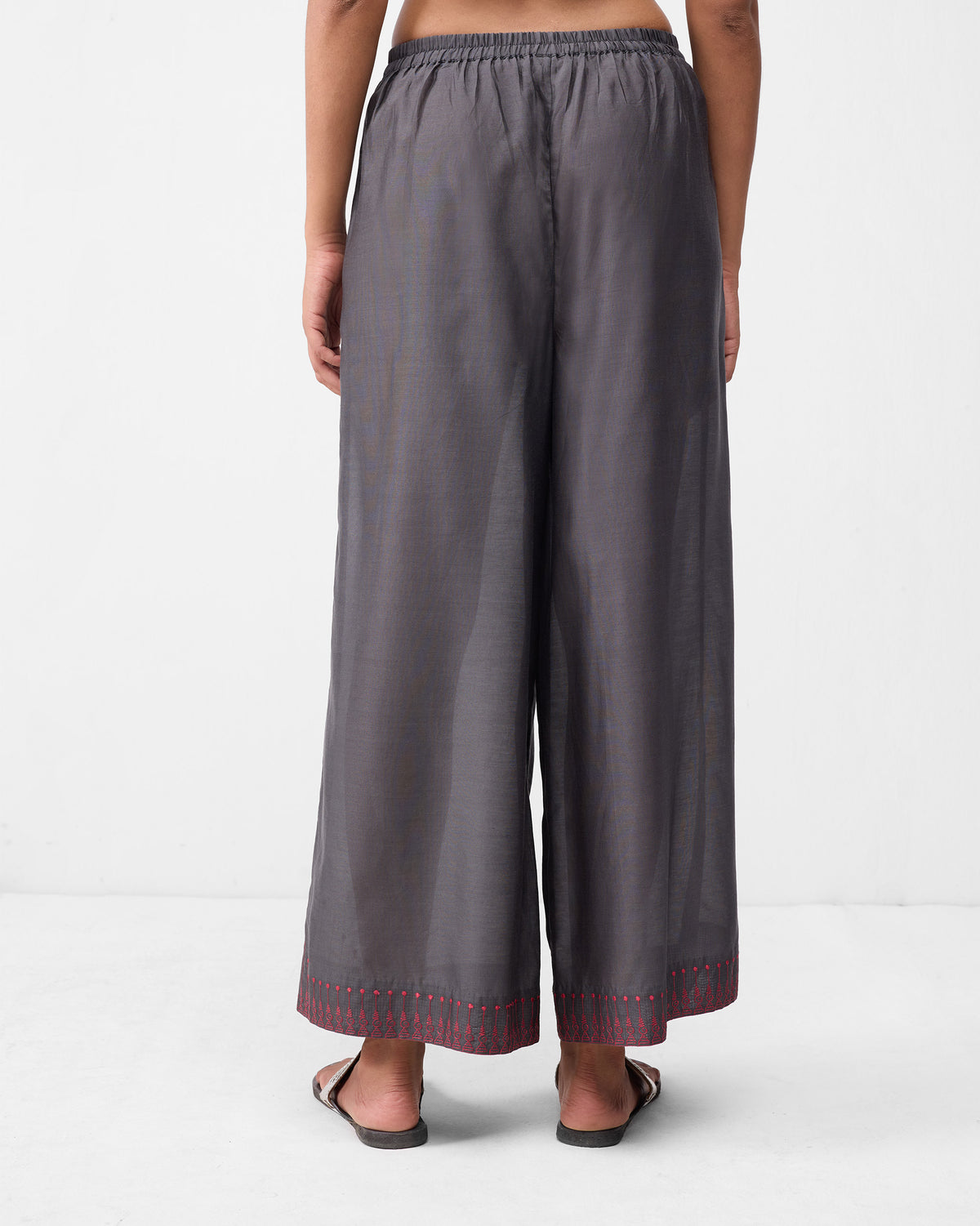 Basic Pyjamas - Charcoal & Watermelon Embroidered
