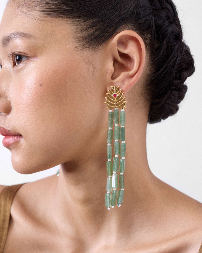 Paan Patta Danglers - Gold