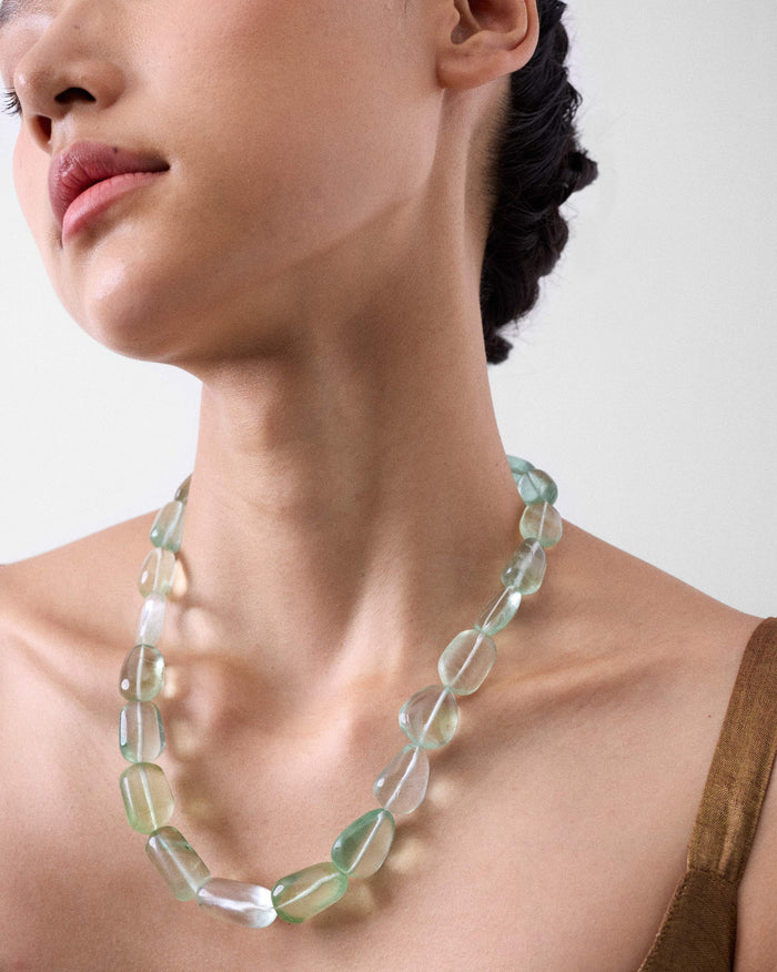 Paan Fluorite Necklace - Gold