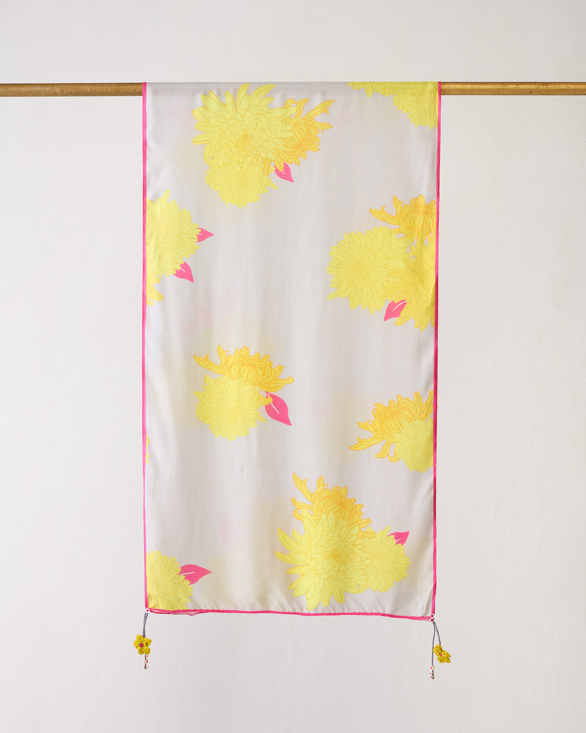 Floral Scarf - Grey