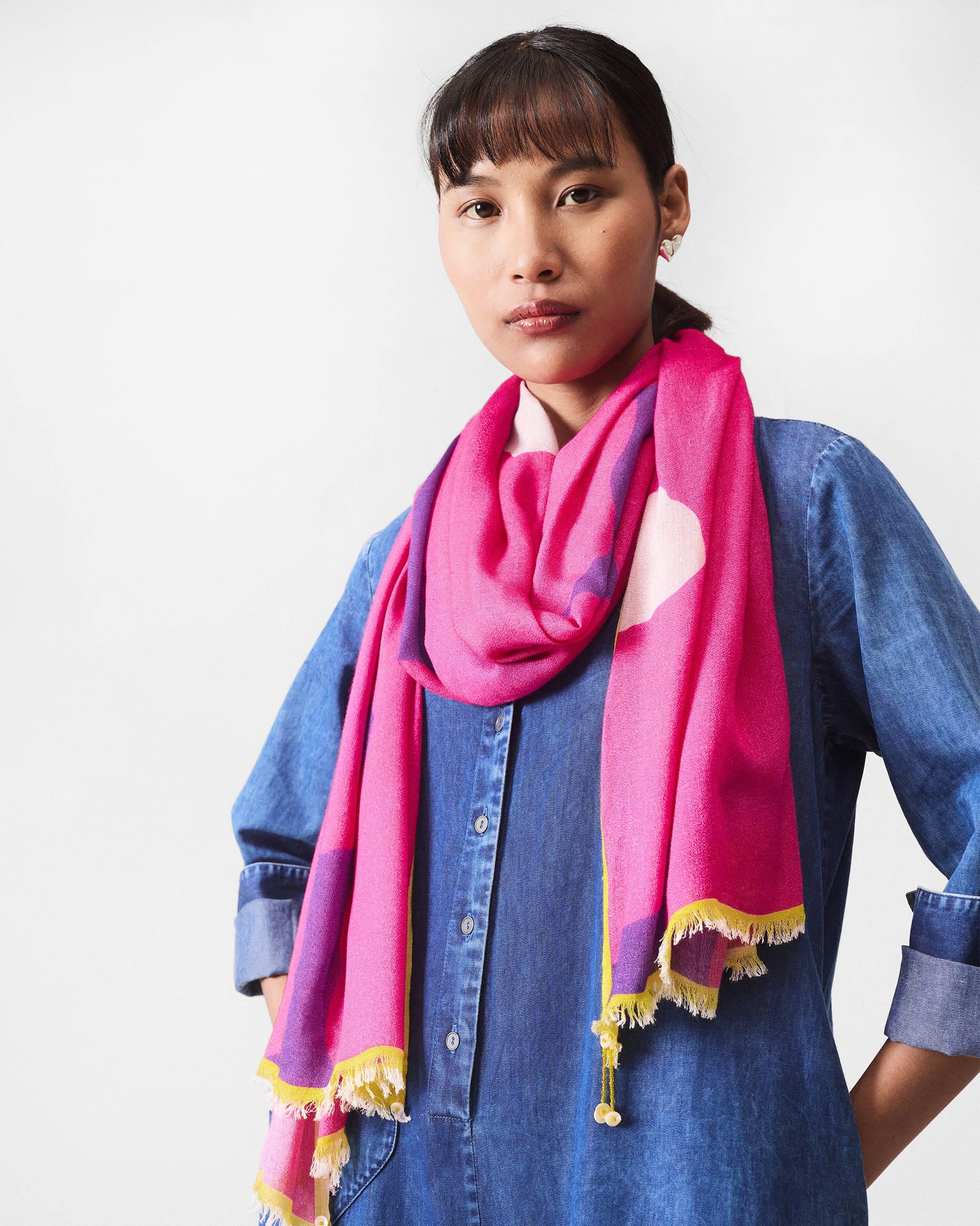 Floralia Shawl - Fuchsia