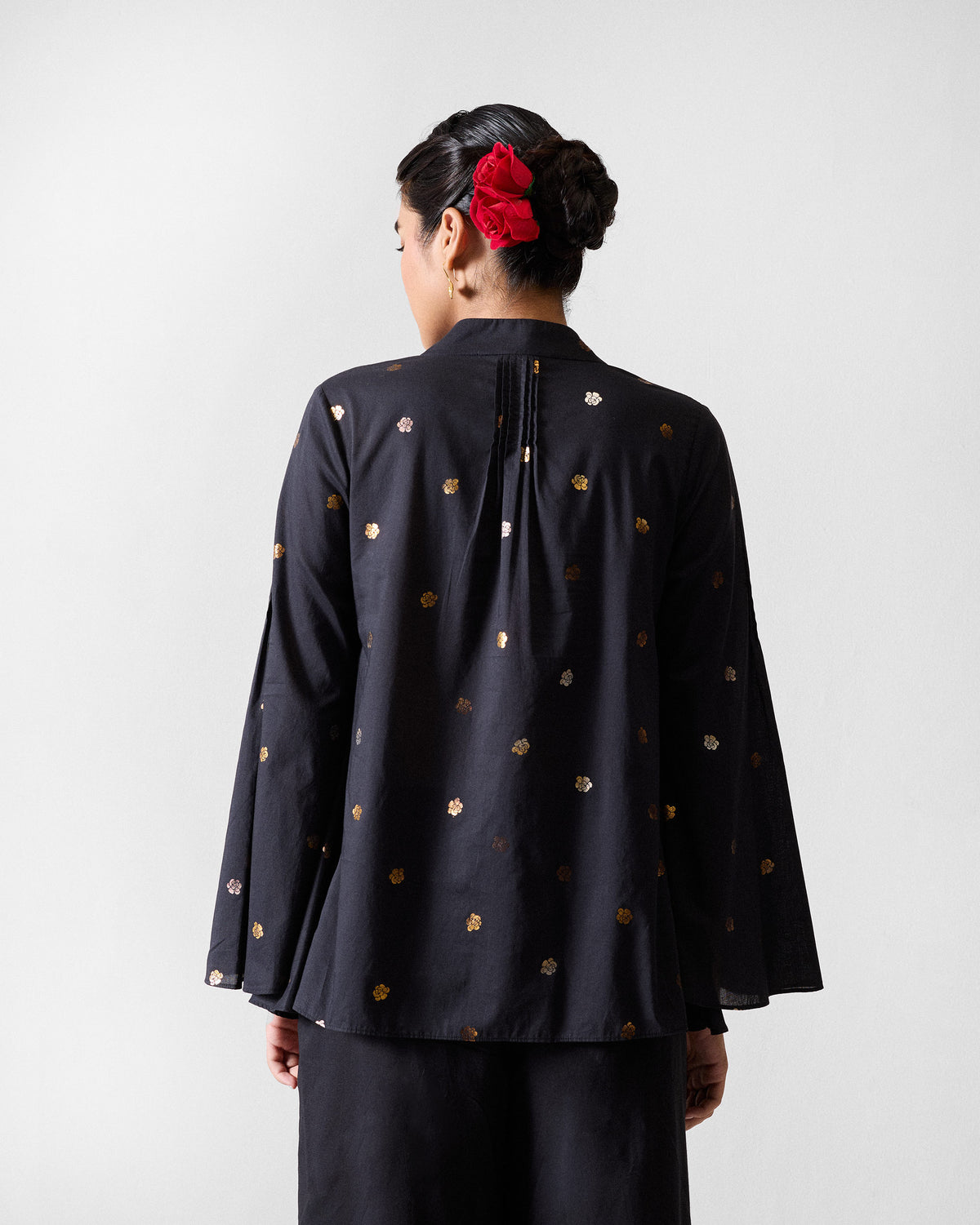 Tangier Top - Black & Gold Printed