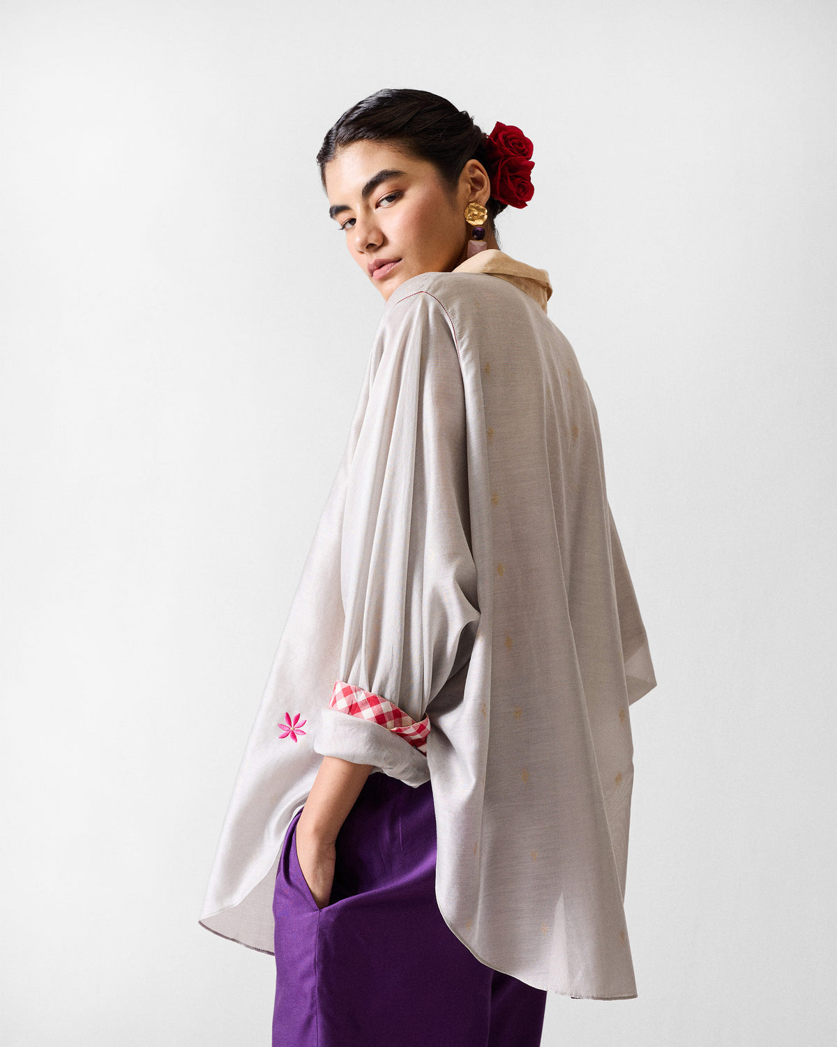 Amravati Top - Grey & Gold Printed thumbnail 2