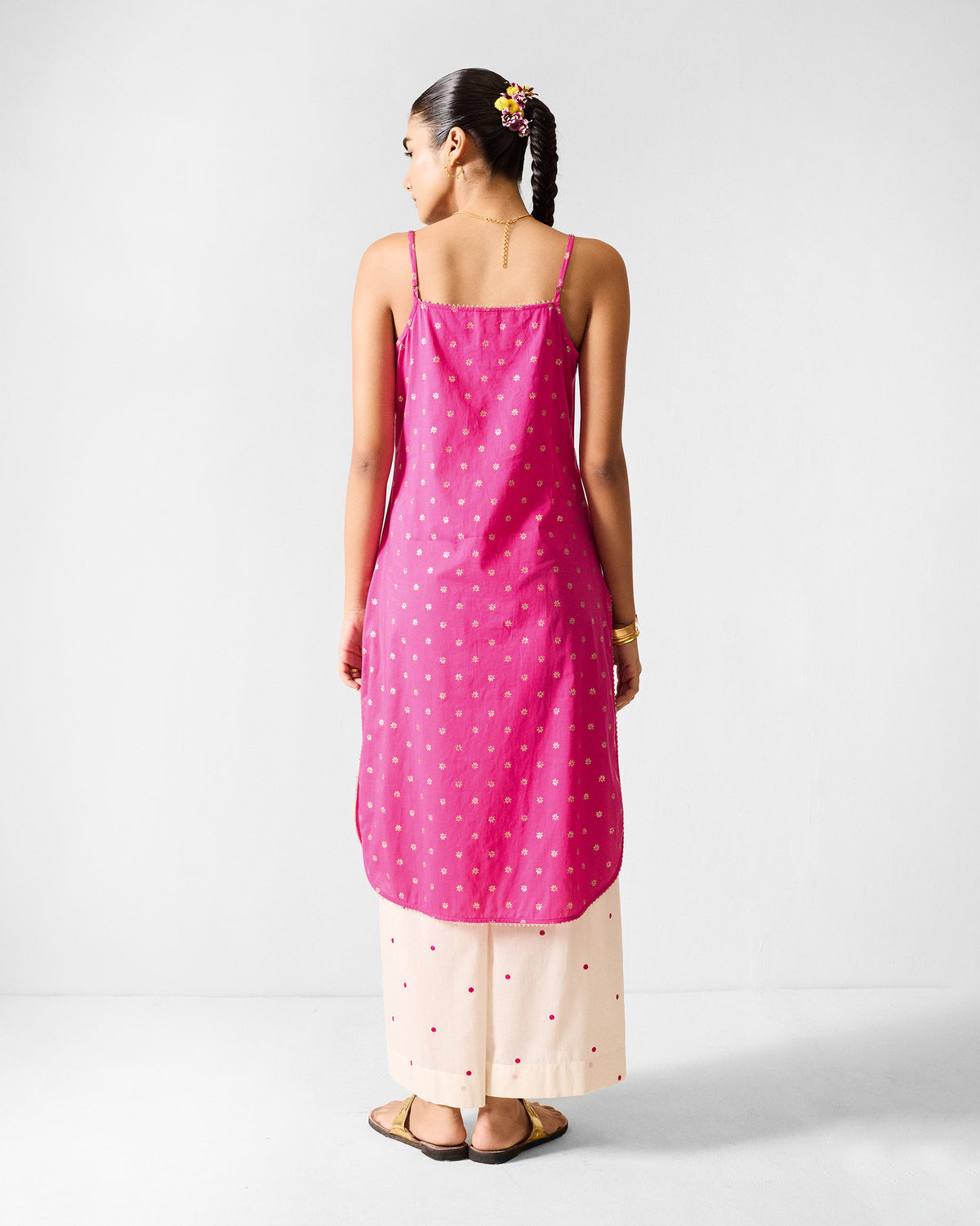 Vintage Camisole - Fuchsia & Gold Printed thumbnail 2
