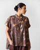 Camber Top - Chocolate Brown & Gold Printed
