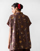 Camber Top - Chocolate Brown & Gold Printed