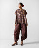 Camber Top - Chocolate Brown & Gold Printed