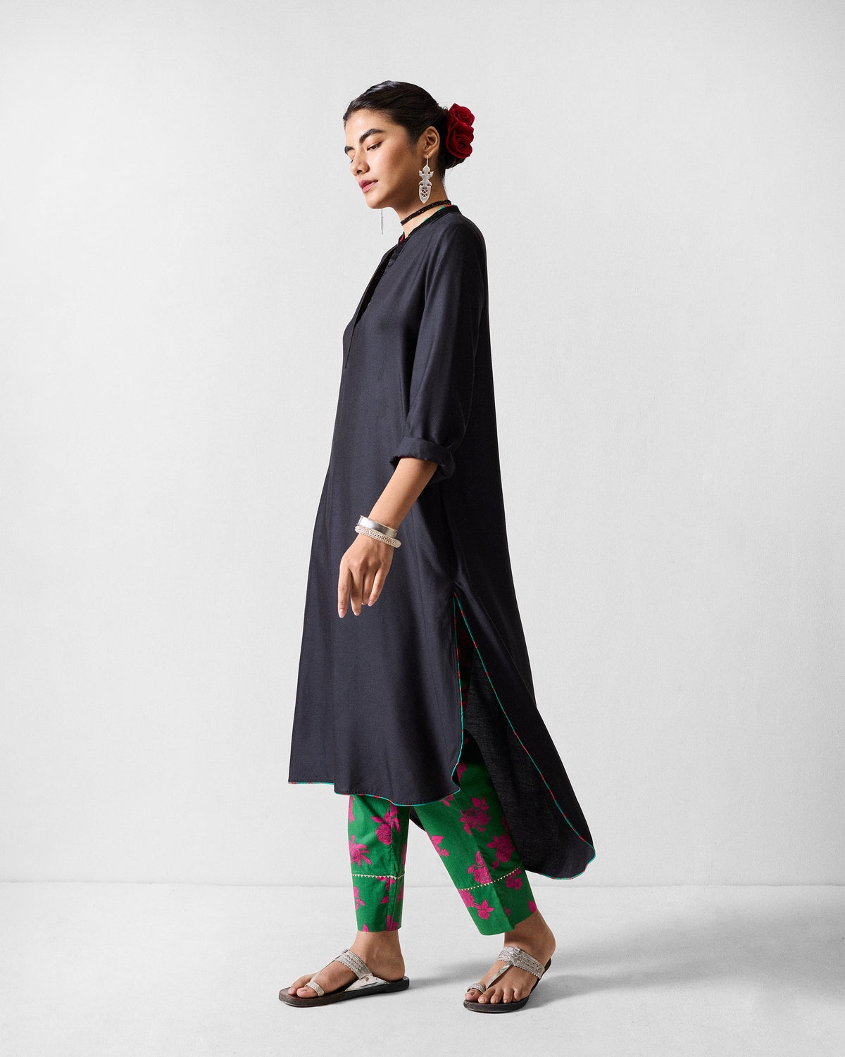 Chaand Kurta - Black