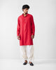 Long Pleated Kurta - Red