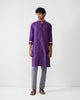 Neckband Kurta - Purple Printed