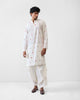 Zenith Kurta - Ivory & Red Embroidered
