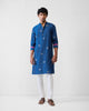 Bageecha Kurta - Navy Printed