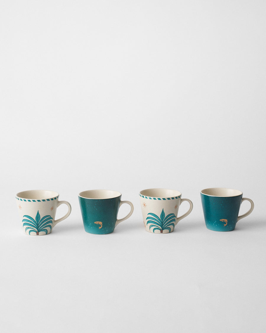 The four Aluna mugs.