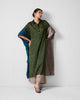 Collared Kaftan - Green & Silver
