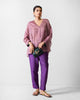 Rewa Top - Purple & Silver Checks