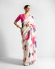 Gul Sari - Ivory & Fuchsia Printed