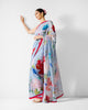 Roop Sari - Blue & Red Printed