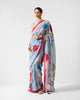Roop Sari - Blue & Red Printed