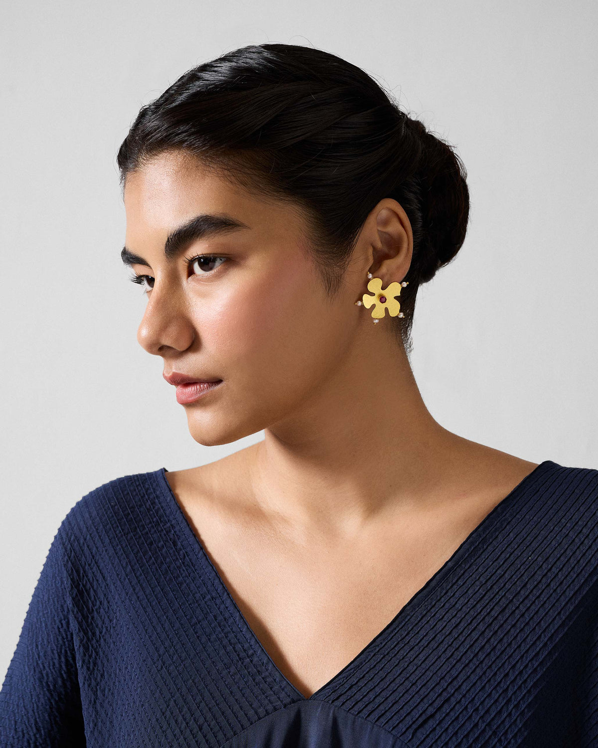 Wandering Phool Studs - Gold