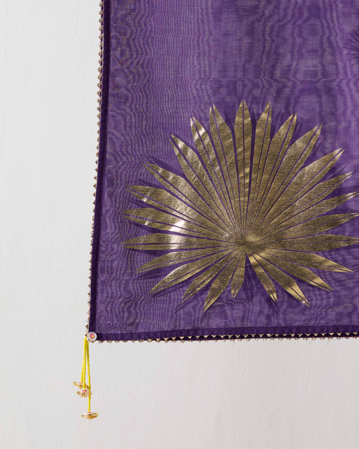 Sia Dupatta - Purple & Gold Printed