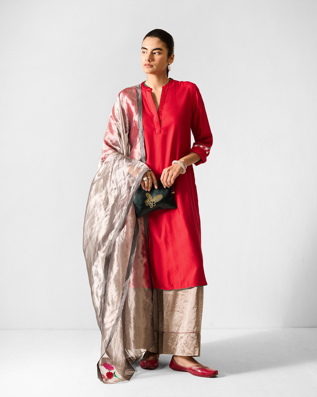 Reva Dupatta - Silver
