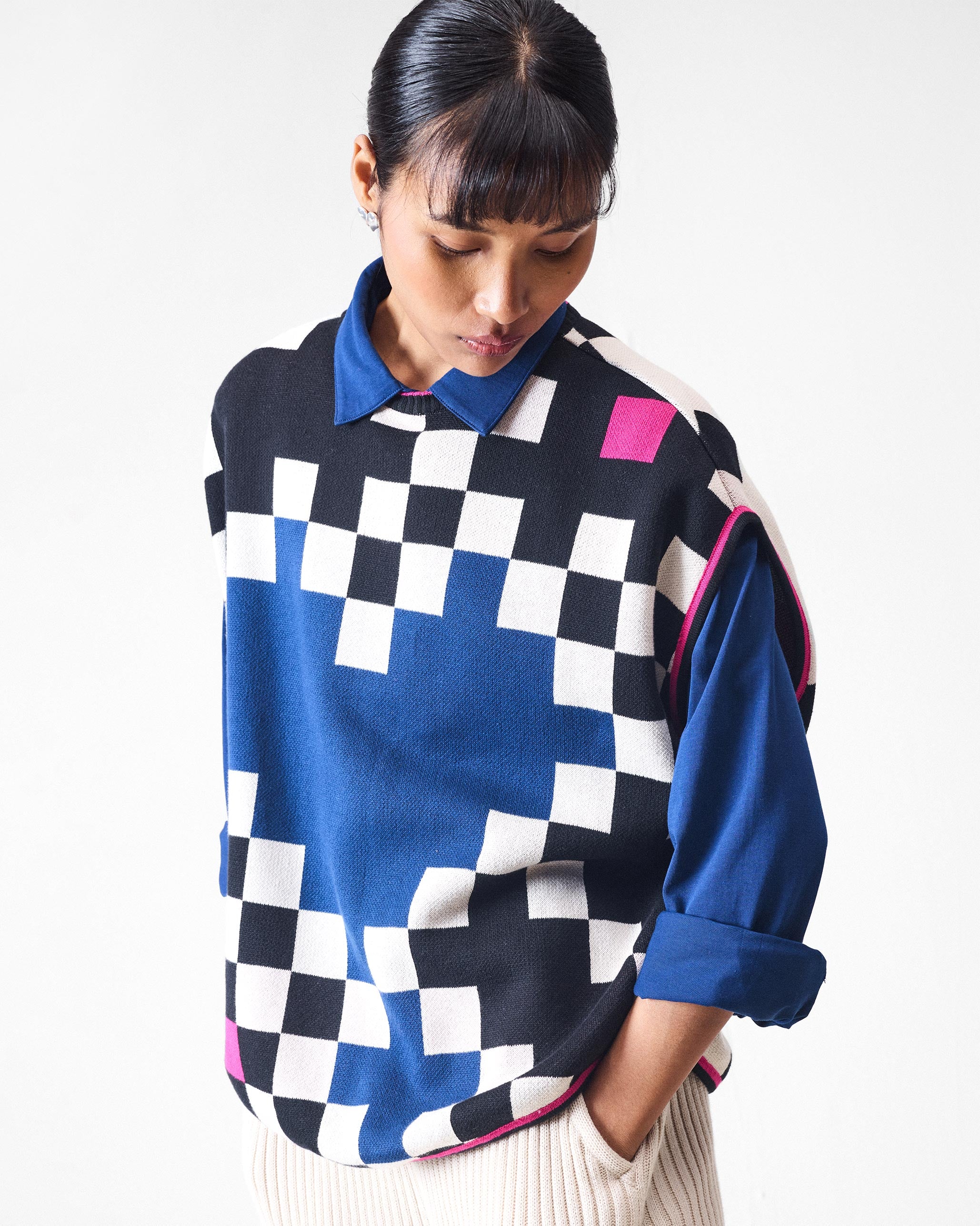 Tetris Sweater - Black & Ivory