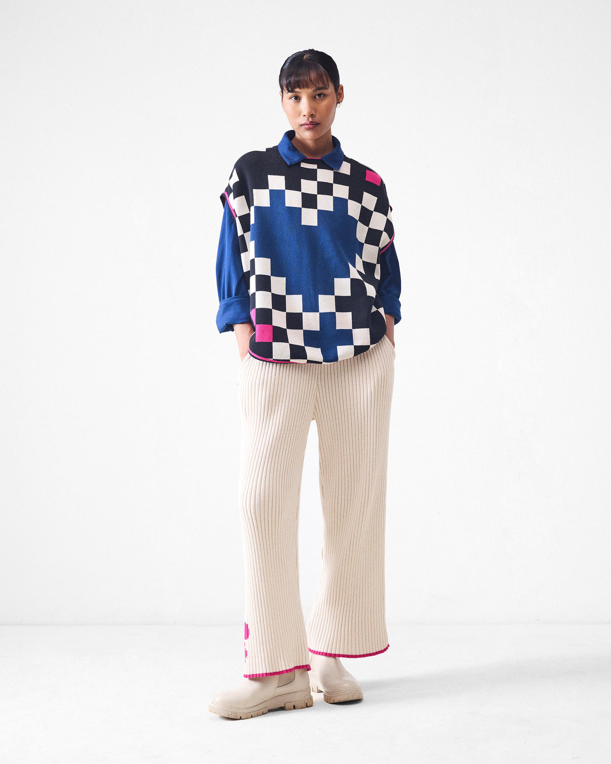 Tetris Sweater - Black & Ivory