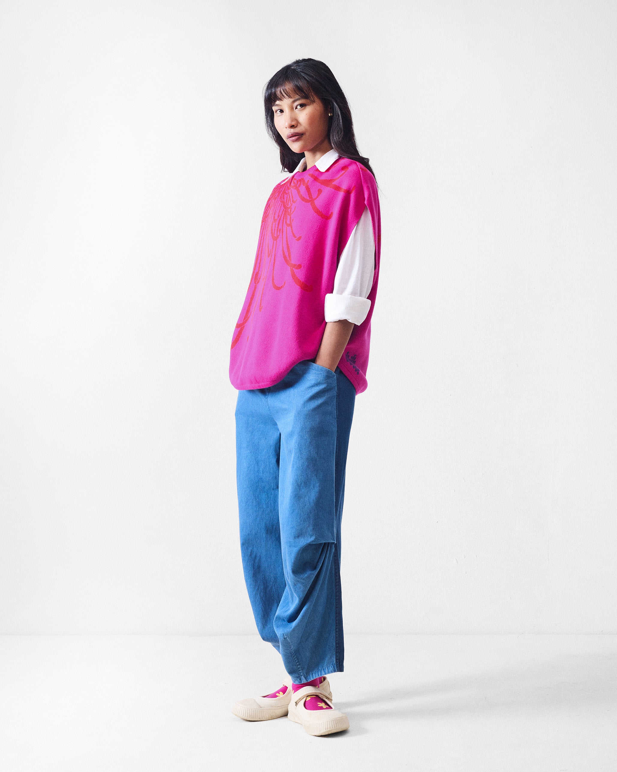 Blooming Sweater - Fuchsia & Red