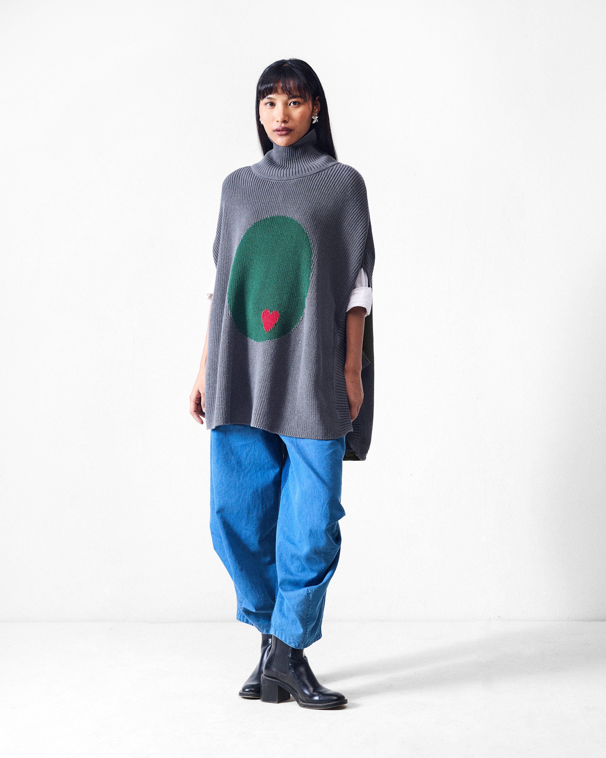 Turtle Neck Top - Charcoal