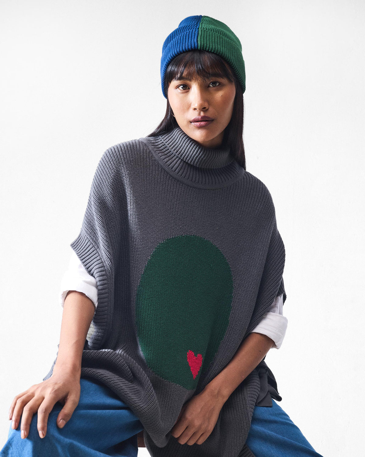 Turtle Neck Top - Charcoal