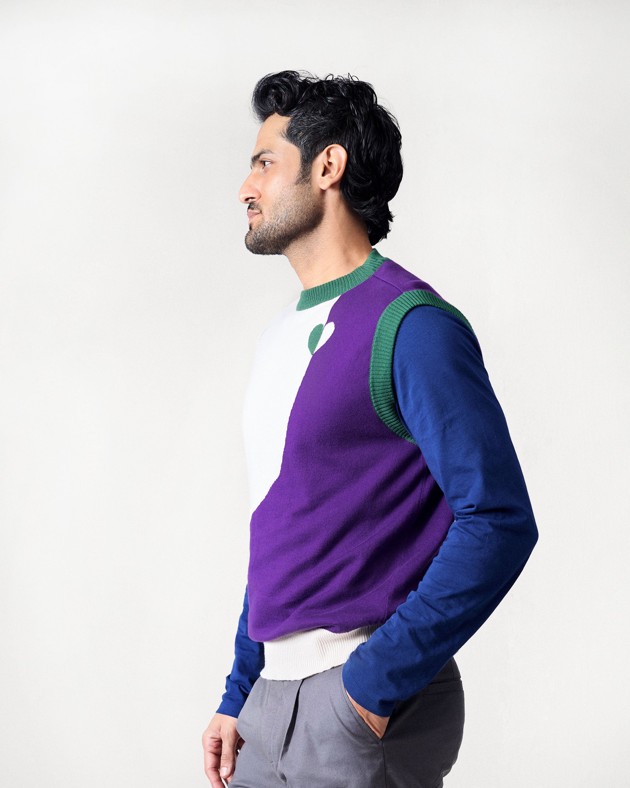 Kiaan Sweater - Purple & Ivory