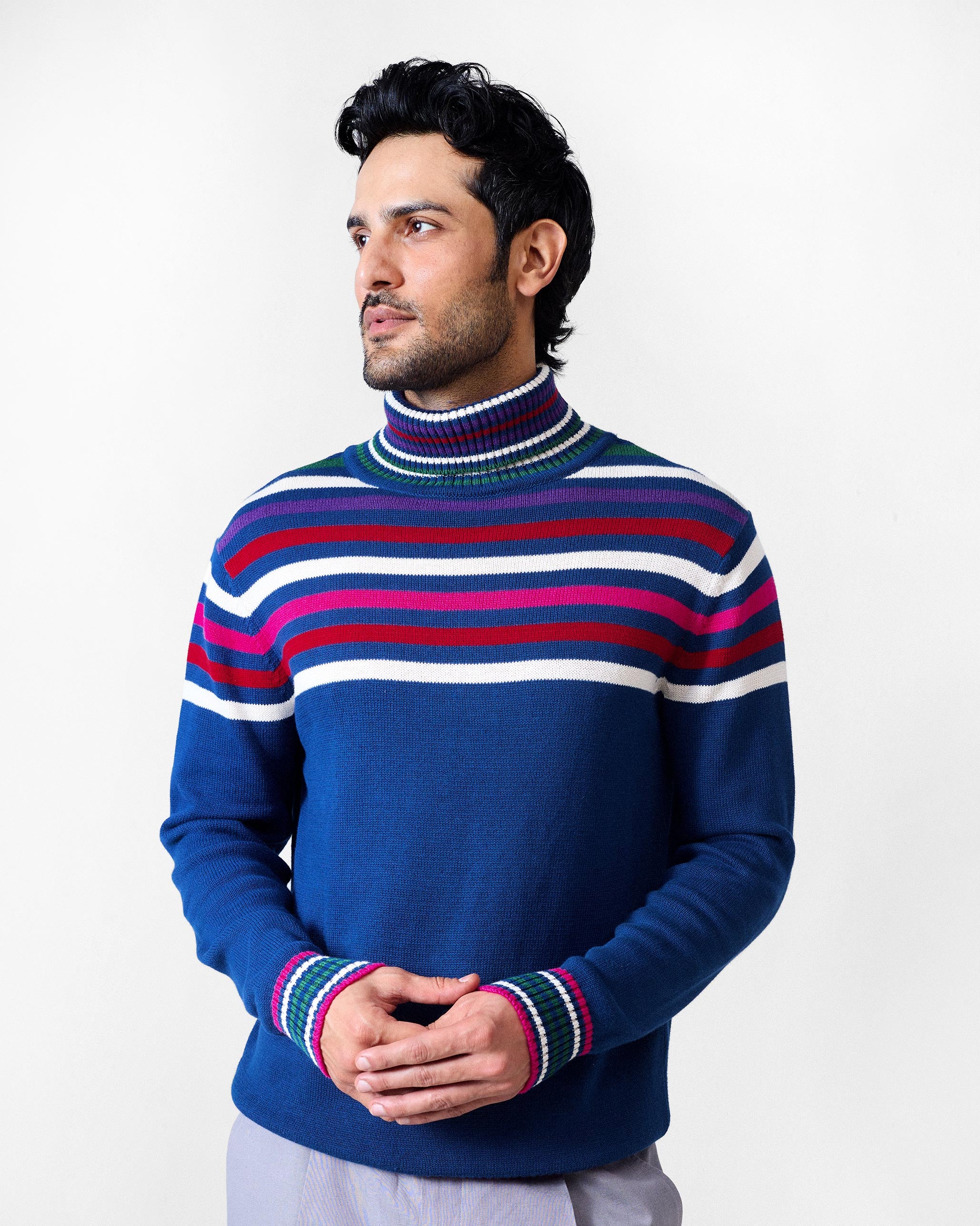 Ringer Sweater - Navy