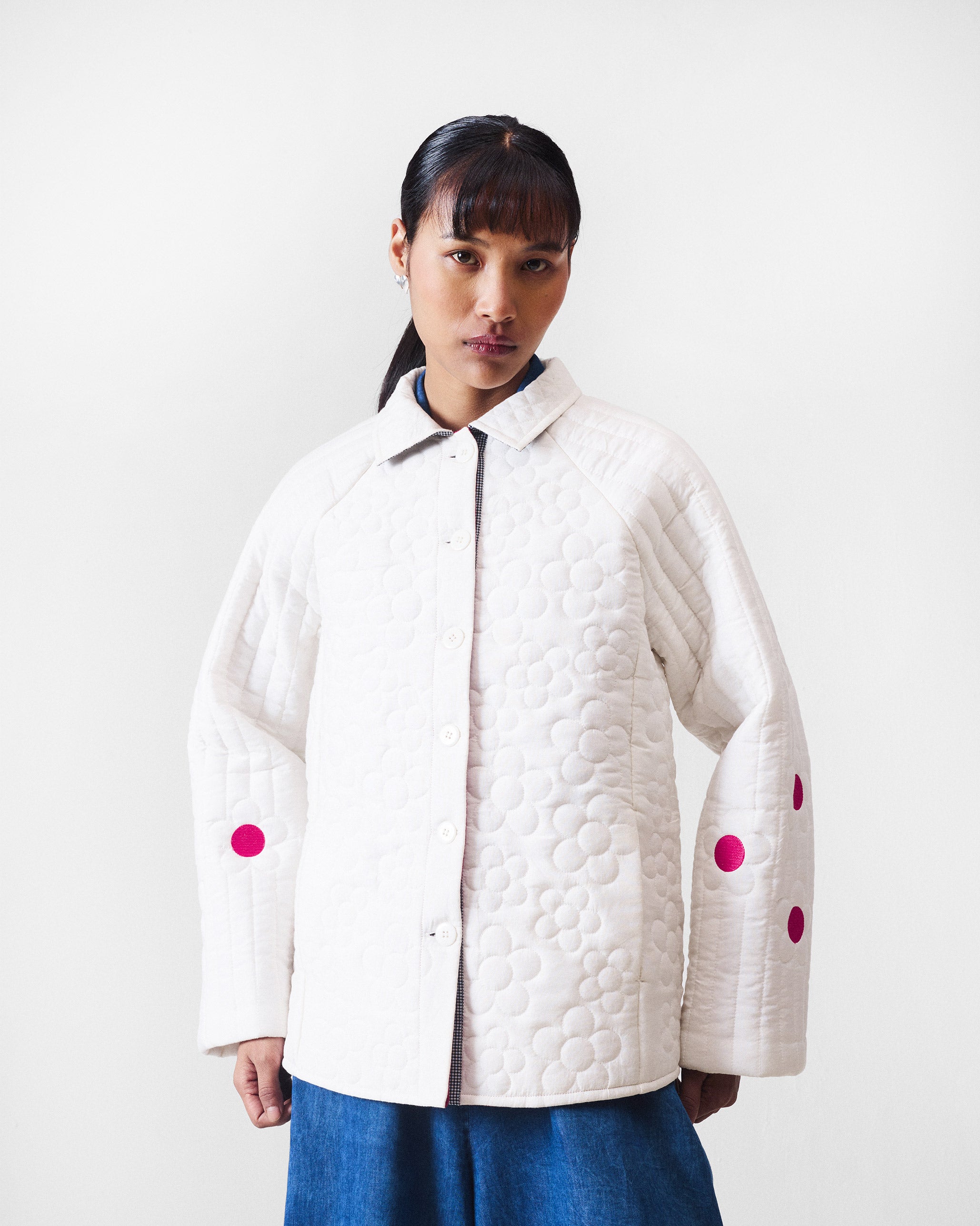 Botanik Jacket - Ivory & Fuchsia