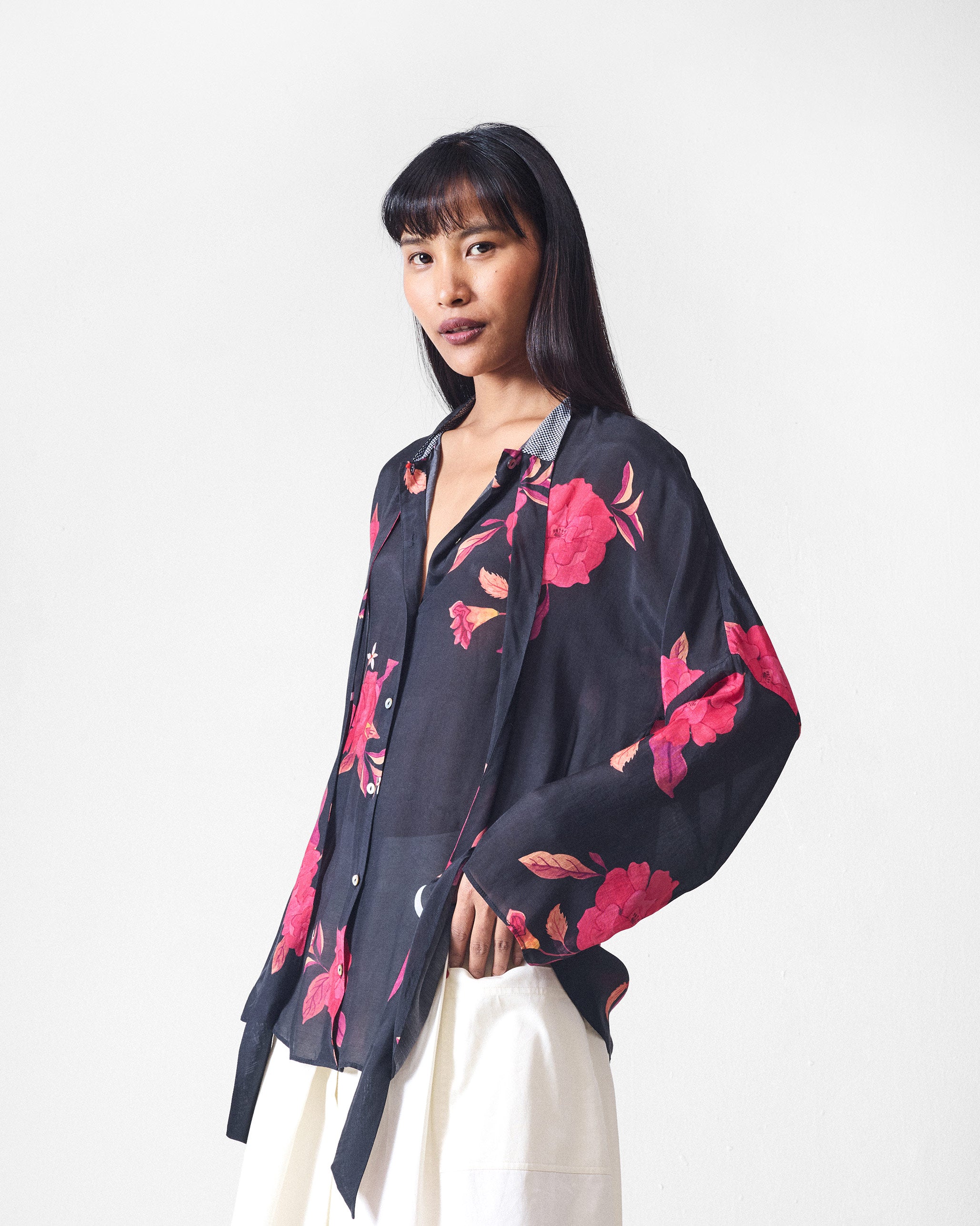 Bramble Top - Black & Fuchsia