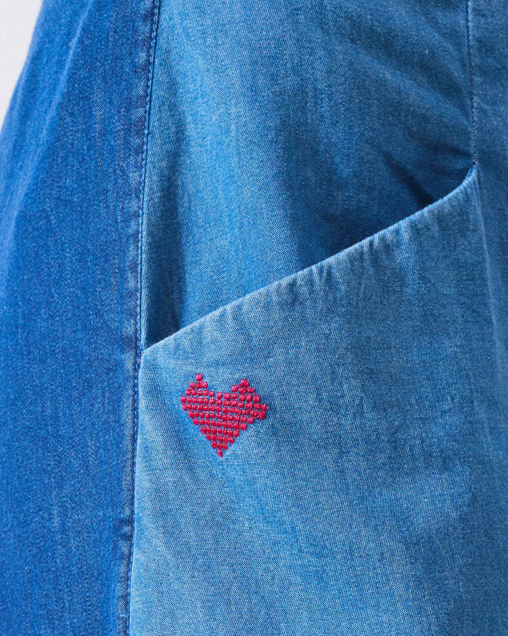 Side Tuck Pants - Denim