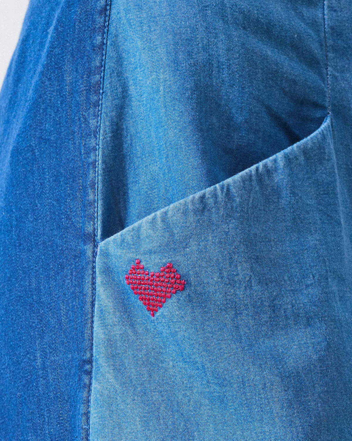 Side Tuck Pants - Denim