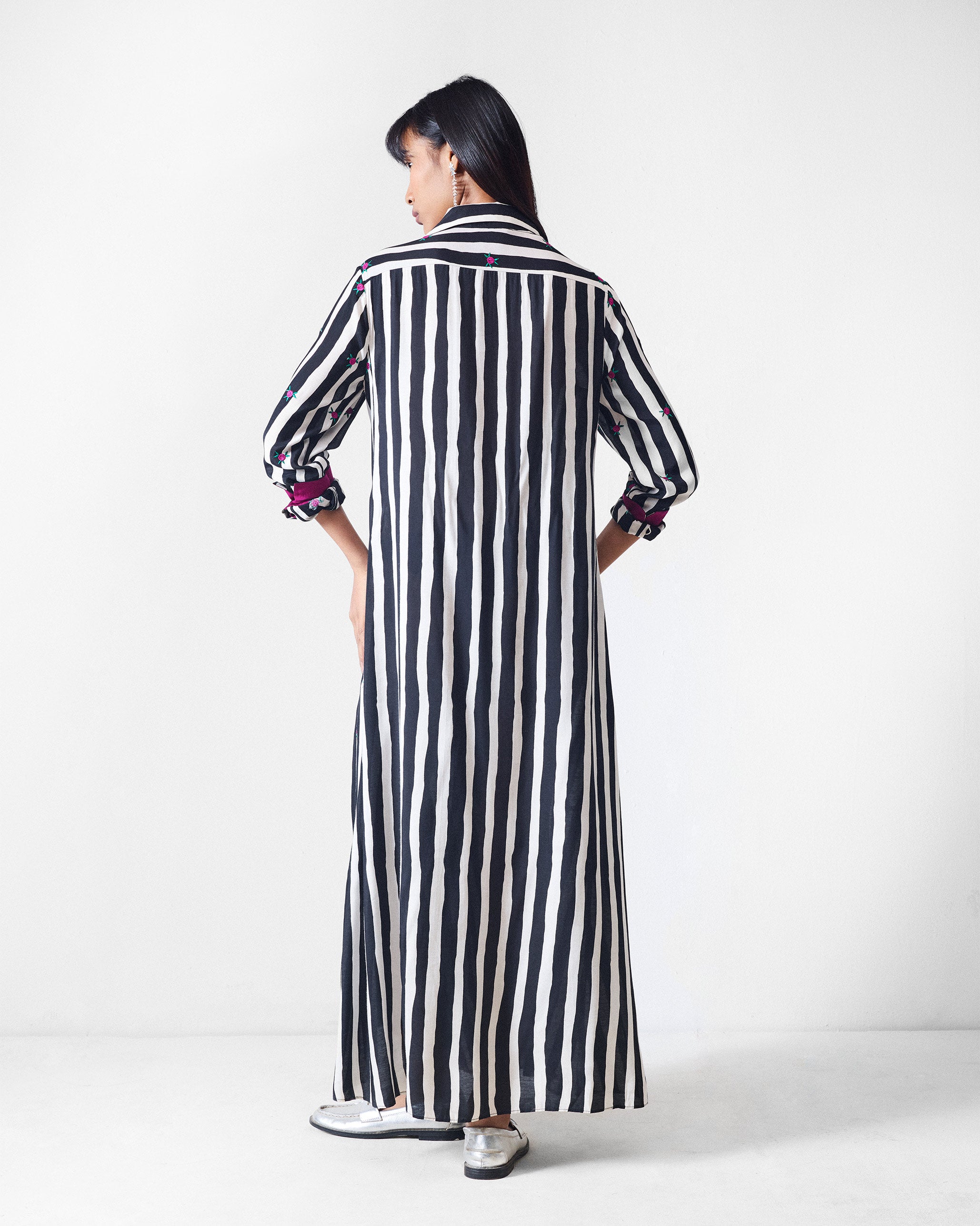 Pattaya Shirt Dress - Black & Beige Printed