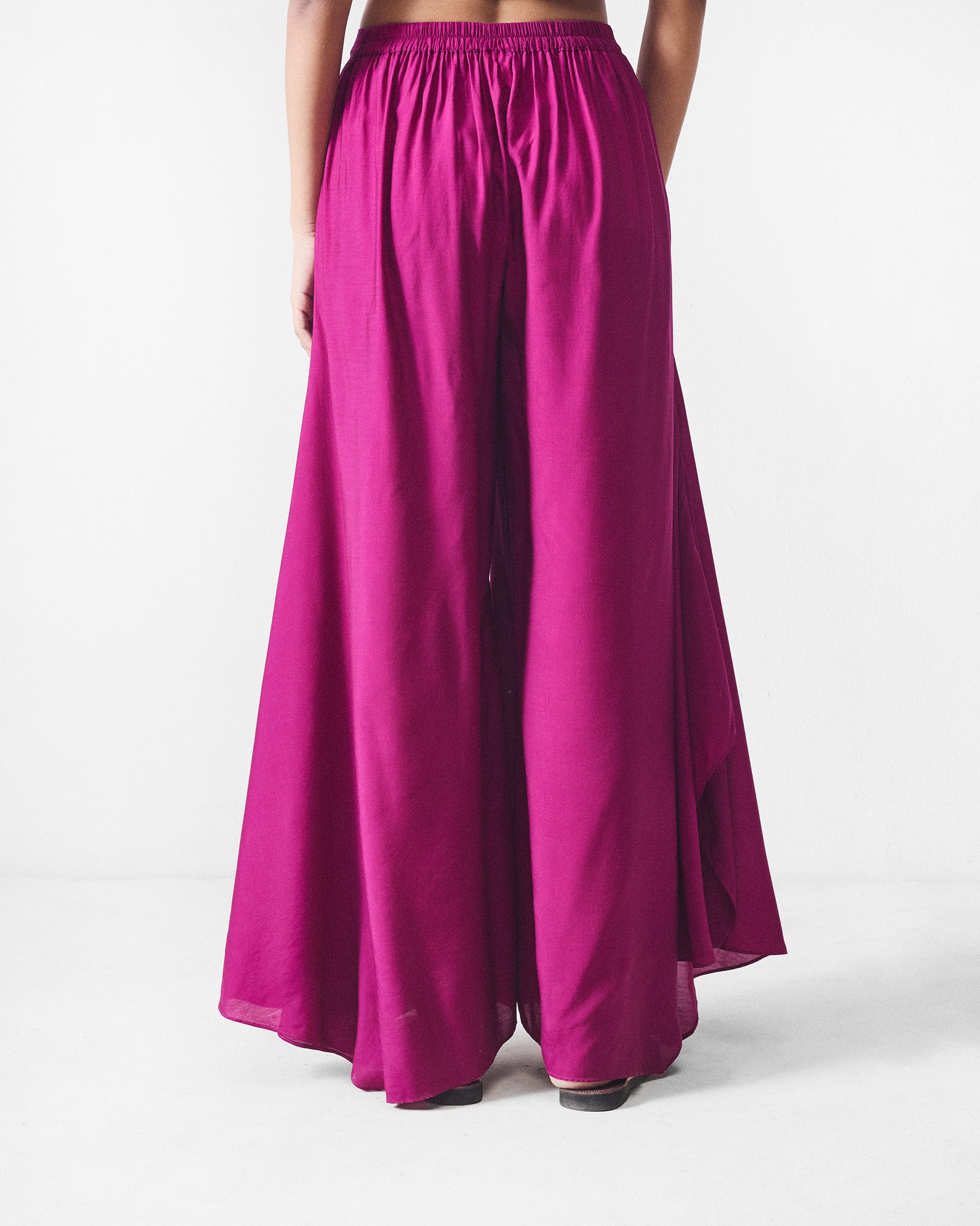 Uneven Hem Pants - Mulberry