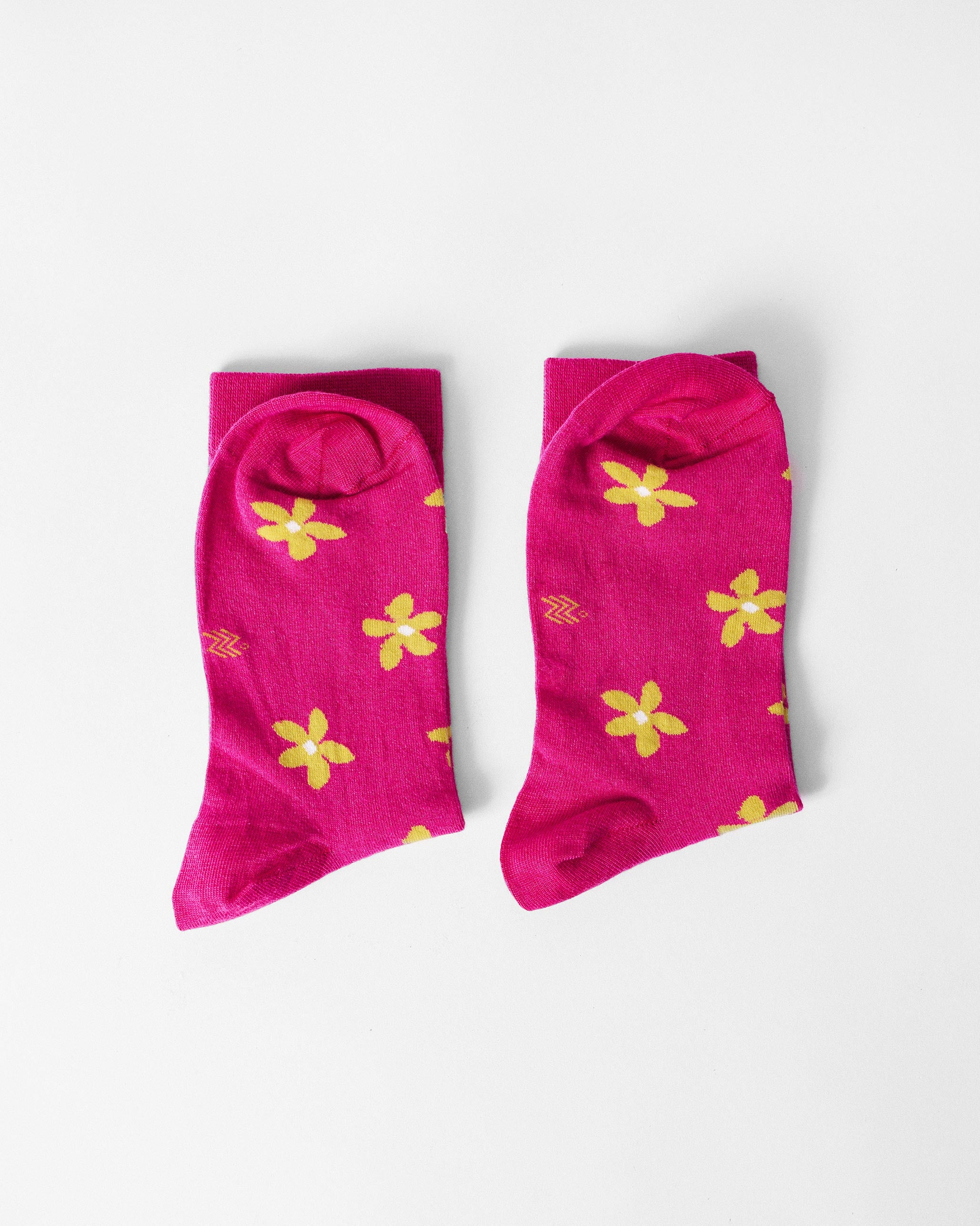Floral Fizz Socks - Fuchsia & Yellow