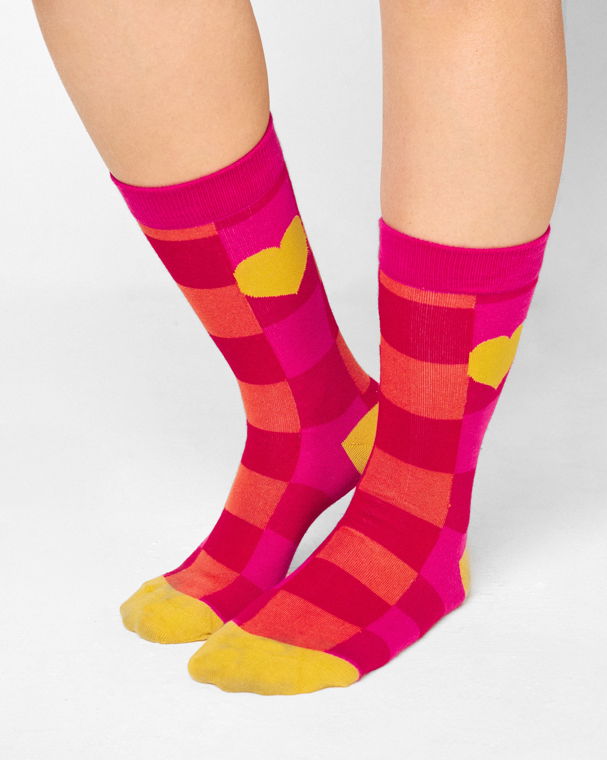 Heart and Sole Socks - Fuchsia & Red