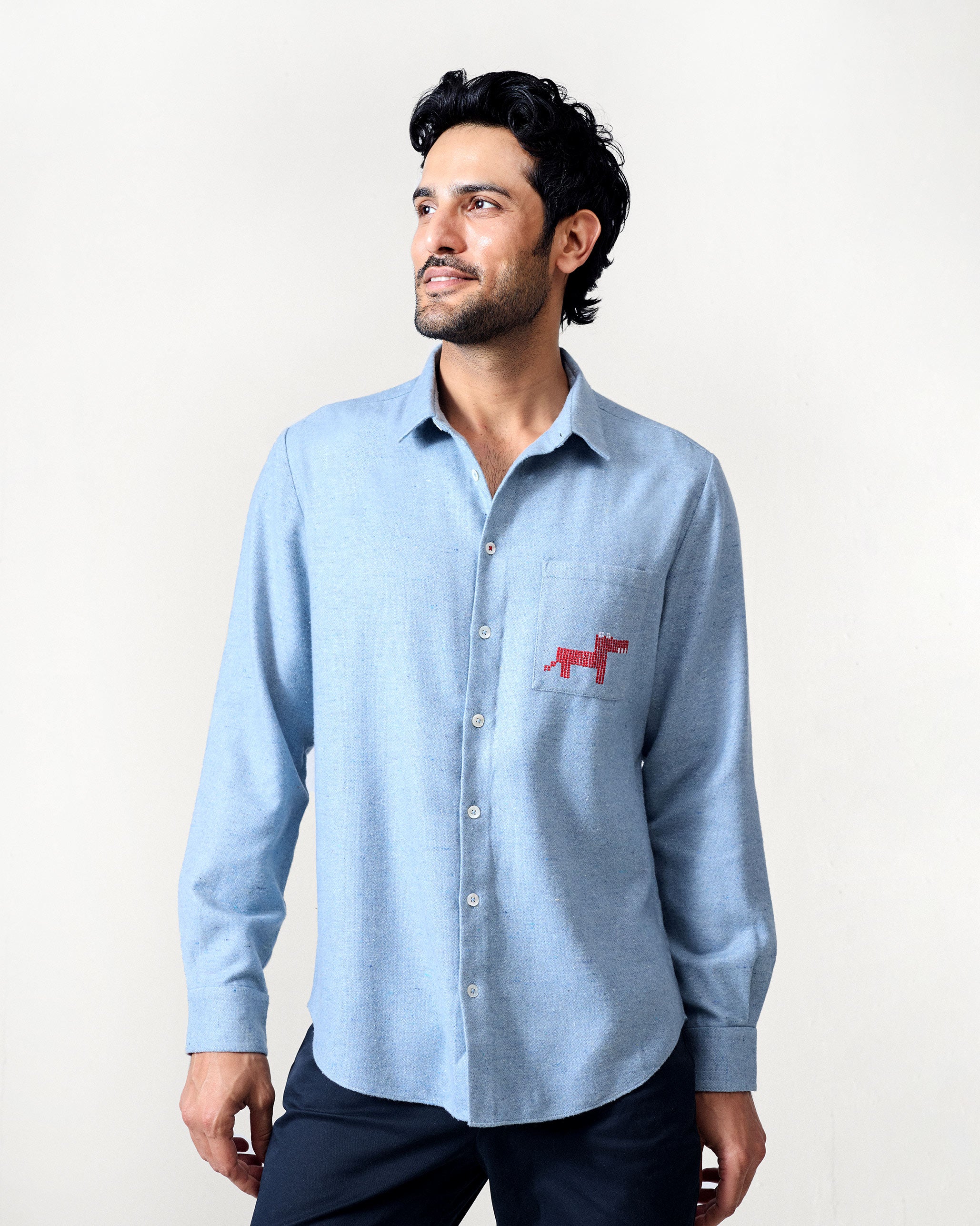 Musafir Pocket Shirt - Light Blue