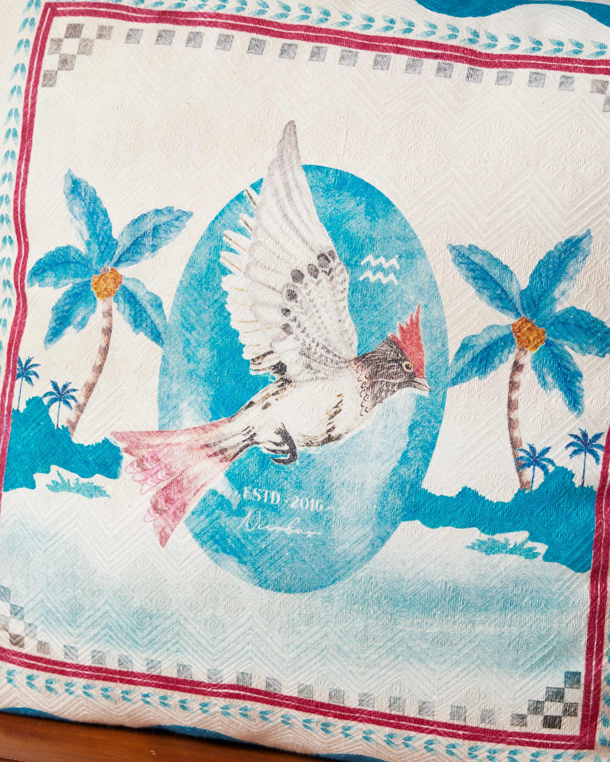 Blue Scallop Cushion Cover