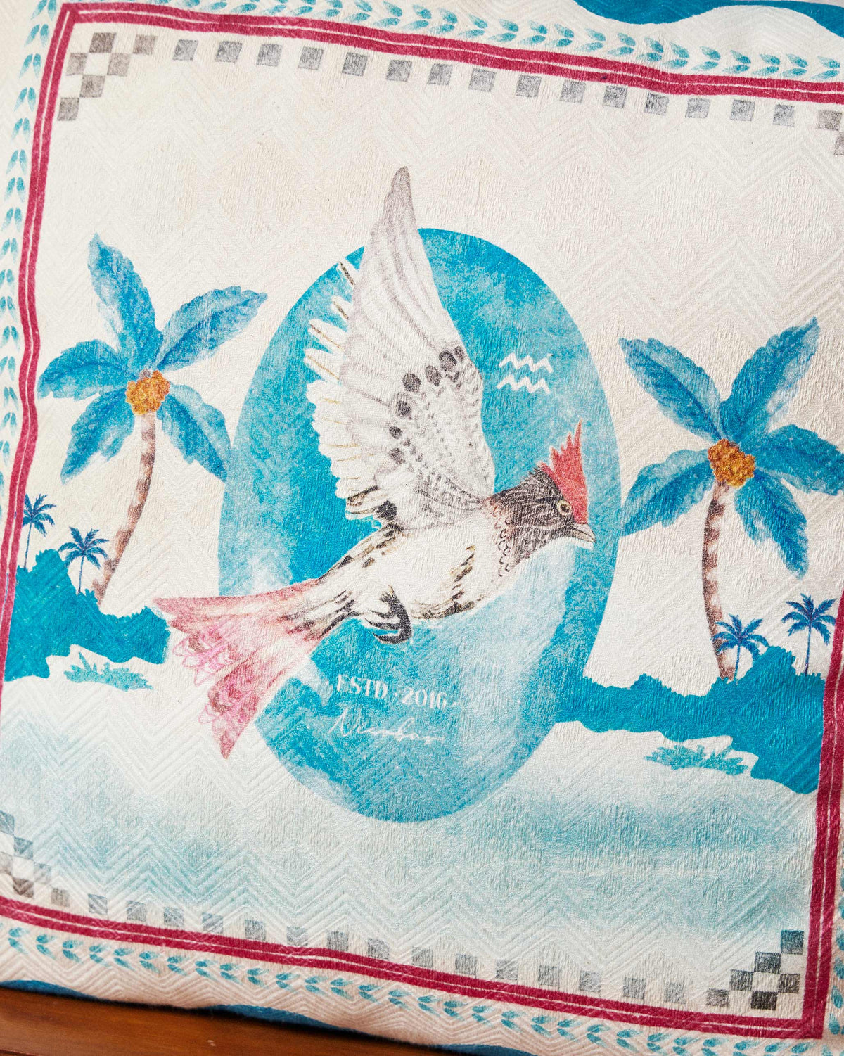 Blue Scallop Cushion Cover