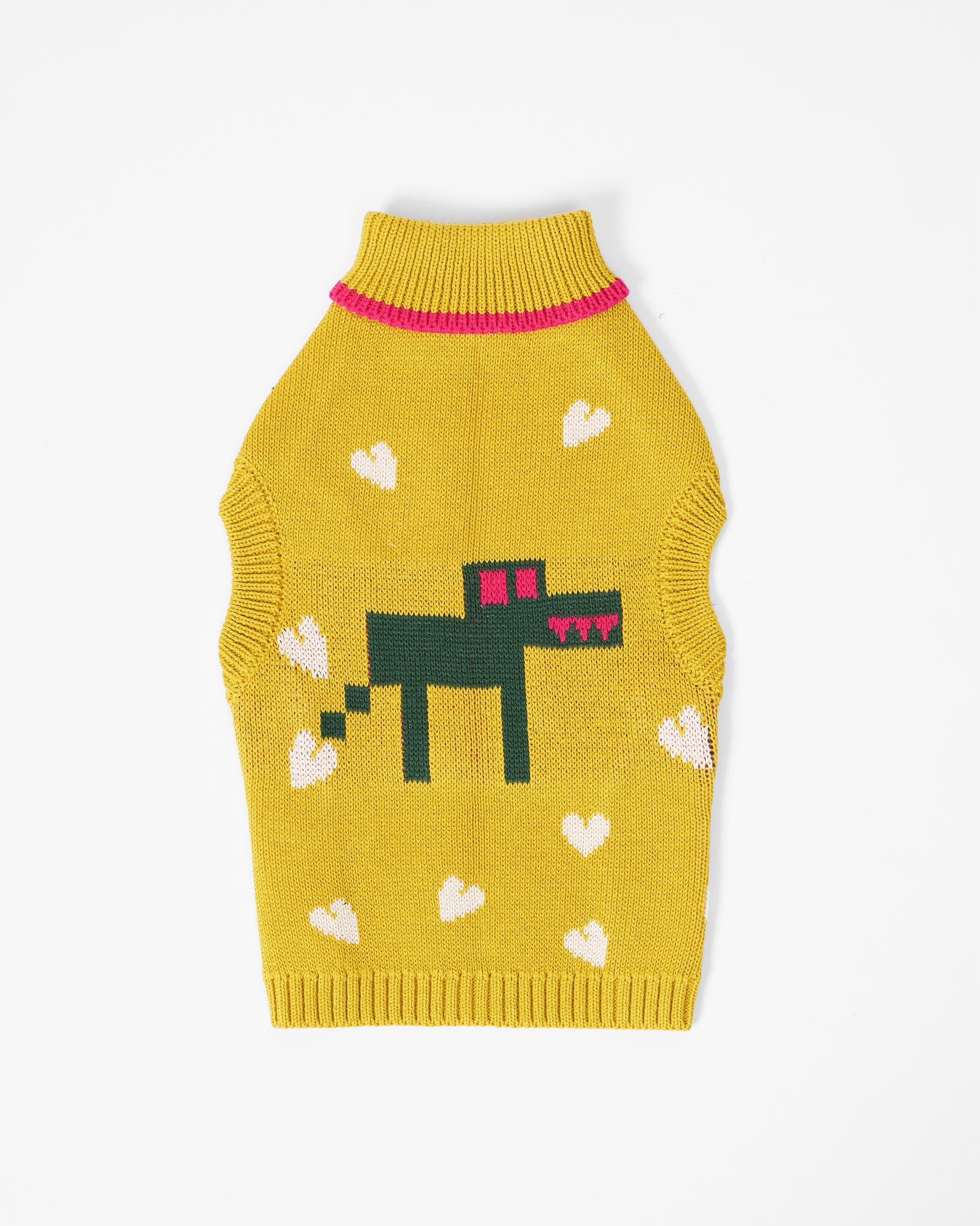 Jurassic Bark Dog Sweater - Chartreuse