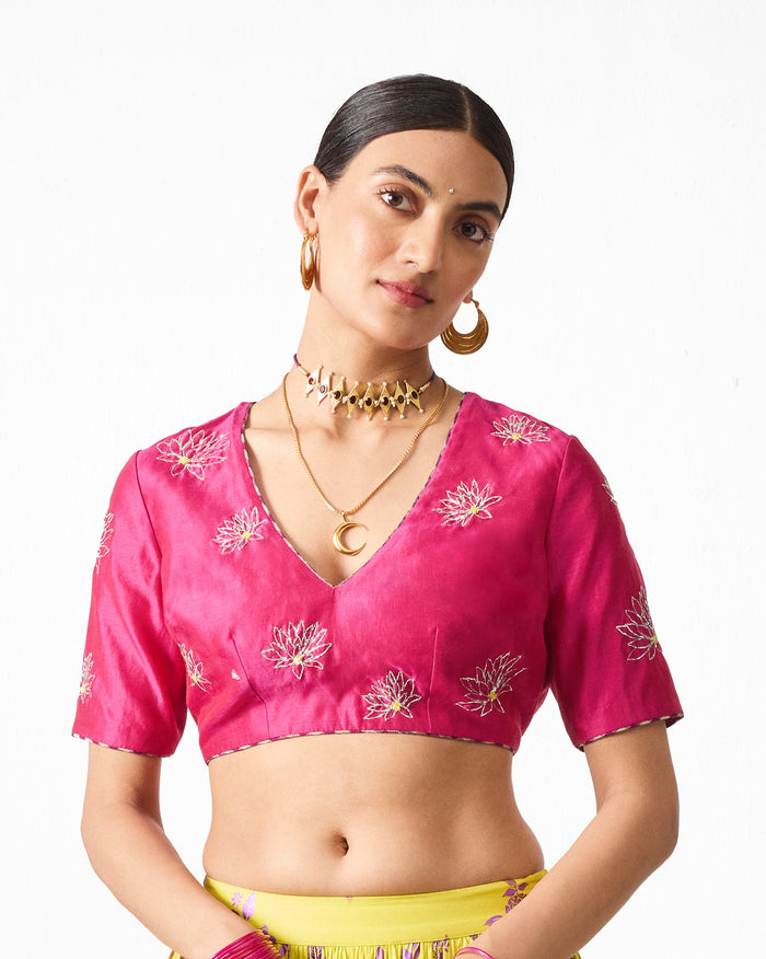 Dori Blouse - Fuchsia Embroidered