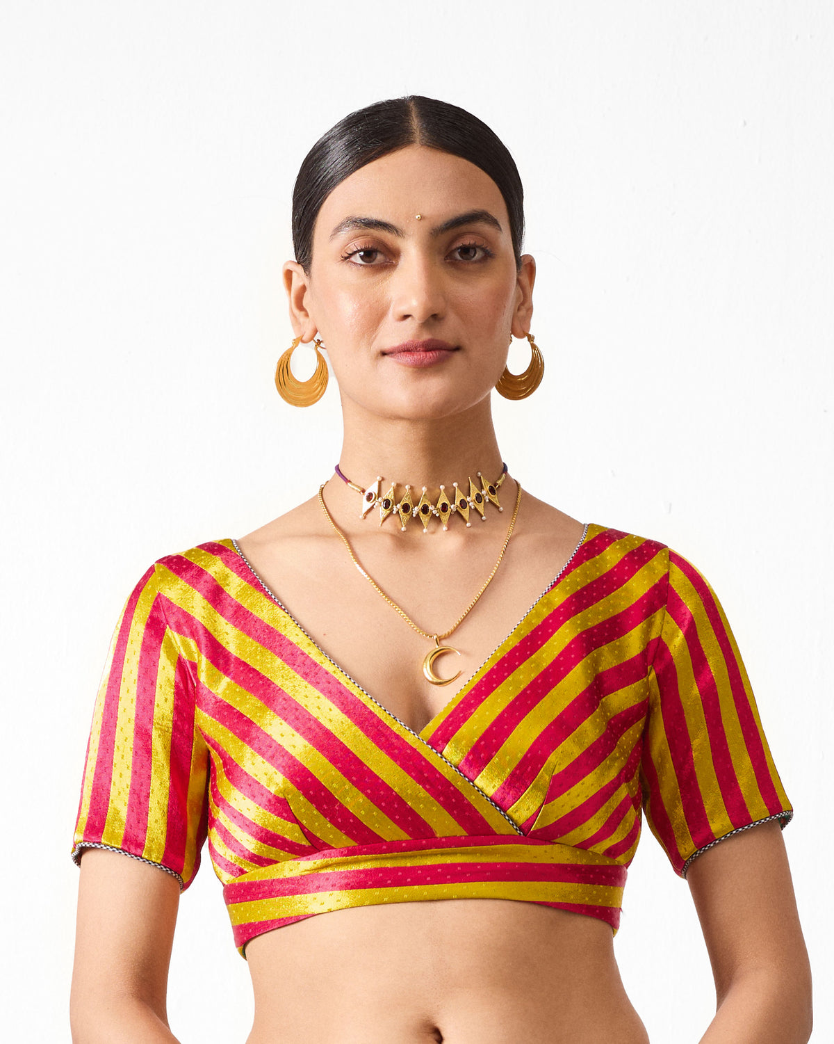 Zahra Blouse - Chartreuse & Fuchsia